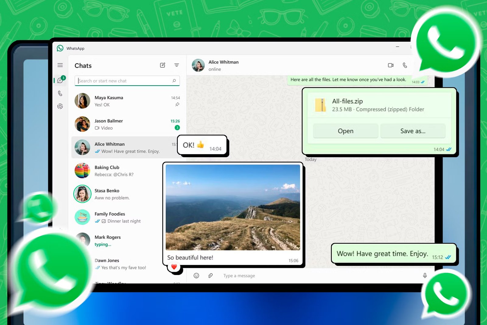 UNICHAT on WhatsApp Web — desktop Chrome